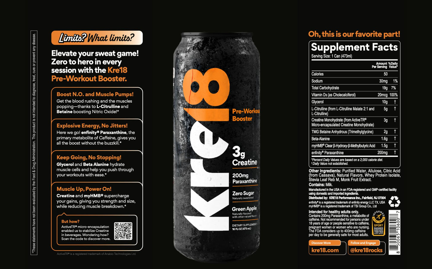 KRE18 PRE-WORKOUT BOOSTER 12 PACK